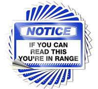 Labels New Driver Notice If You Can Read This You're in Range - Vaso impermeable para decoración del hogar con impresión transparente | Divertidas calcomanías de casco duro para adultos (8 x 12 cm, 5