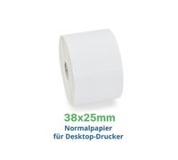 Labels, Zebra, Papel normal, Z-Perform 1000T, Anchura: 38.1 mm, Altura: 25.4 mm, Diámetro: 127 mm, Diámetro del núcleo: 25.4 mm