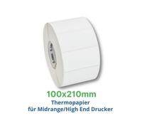 Labels, Zebra, Papel térmico, Z-Perform 1000D, Anchura: 100 mm, Altura: 210 mm, Diámetro: 200 mm, Diámetro del núcleo: 76 mm