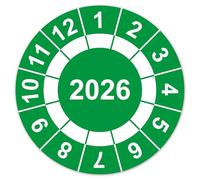 LabelTec Placa de inspección anual 2026 redonda con marcador de posición para control, mantenimiento, inspección en equipos, equipos, máquinas, etiquetas autoadhesivas LTC012 (10, 2026, diámetro de 20