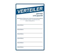 LabelTec Placa de prueba distribuidora con conexión a tierra y verificada - Reglamento DGUV 3 meses de prueba para circuito de corriente residual UVV instalaciones eléctricas y equipos eléctricos 130
