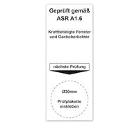 LabelTec Plaquetas básicas para placas de prueba, según ASR A1.6, 40 x 100 m, para ventanas de techo, resistentes al agua LTH012 (5, para 30 mm de diámetro)