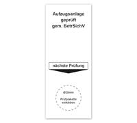 LabelTec Plaquetas básicas para placas de prueba, sistema de ascensor, probado según BetrSichV, 40 x 100 m, etiquetas de prueba de PVC, resistentes al agua, autoadhesivas LTH011 (50, para diámetro de