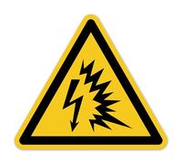 LabelTec Señal de advertencia de arco eléctrico según DIN EN ISO 7010 ASR A1.3 W042 - Adhesivo de seguridad eléctrico para distribuidor de máquinas LTI035 (50, 300 mm)