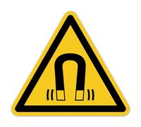 LabelTec Señal de advertencia de campo magnético según la norma DIN EN ISO 7010 ASR A1.3 - Advertencia de campo magnético adhesivo adhesivo para operaciones laboratorio industria sala de máquinas