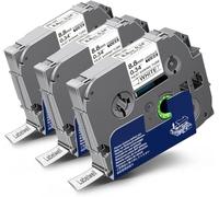 Labelwell 3x Cinta Tubo Termorretráctil Compatible para Brother HSE-221 HSE221 HS221 8,8mm Etiquetas para Brother P-Touch PT-H100LB PT-E100 PT1280 PT-E300 PT-P300BT PT-E550WVP P700, Negro sobre Blanco