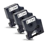 Labelwell 3x Cintas de Etiqueta Compatible para Dynmo D1 12mm x 7m 45013 S0720530 Negro sobre Blanco para Dynmo LabelManager 160 280 260P 360D 420P 500TS LabelWriter 450 DUO LabelPoint 150 250