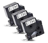 Labelwell 3x Cintas de Etiquetas Compatible para Dynmo D1 45803 S0720830 Negro sobre Blanco para 19mm x 7m Dynmo MobileLabeler Dynmo Labelwriter 450 Duo, Dynmo LabelManager 360D 420P 450D 500TS