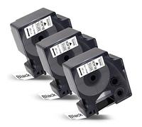 Labelwell 3x Reemplazo para Dynmo 53713 S0720930 24mm x 7m Etiquetas Autoadhesivas Negro sobre Blanco para Dynmo LabelManager 450D 500TS Wireless PnP Dynmo LabelWriter 450 Duo MobileLabeler 450