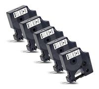 Labelwell 5x 12mm x 7m Cintas de Etiquetas Compatible para Dynmo D1 45013 45013S S0720530 Negro sobre Blanco para Dynmo LabelManager 160 280 260P 360D 500TS LabelWriter 450 DUO LabelPoint 150