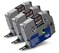 Labelwell Cinta laminada de 9 mm de repuesto para Brother TZe-325 TZe325 TZe-231 TZ para Brother P Touch PT-H110 D200 D210 D220 D400 (blanco sobre negro, paquete de 3)