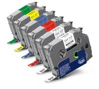 Labelwell Compatible Cintas 6mm Brother P-touch TZe-211 TZe-111 TZe-411 TZe-511 TZe-611 TZe-711 Cinta de Etiquetas Laminada TZ Tape para Brother Ptouch H105 H107B 1000 H100LB E110 D210 D400 H100R D600