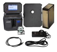 LABELWORKS LW-Z5010PX-B Impresora de etiquetas industrial y cinta adhesiva de vinilo a granel de 2,5 cm negro sobre blanco, kit completo de impresora con accesorios, rollo de etiquetas a granel