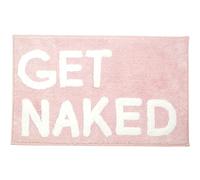LABEND HOME Alfombra Rosa Get Naked - Juego de Cortina de Ducha - Divertida decoración de baño Color melocotón - Alfombra de baño Divertida - Accesorios de baño Rosa Rubor - Lavable