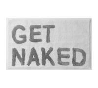 LABEND HOME Get Naked - Tapete de baño divertido con respaldo antideslizante, microfibra capitoné de secado rápido, lavable a máquina, para decoración de baño moderna, bohemia y minimalista (blanco)