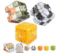 Laberinto 3D Grande, Cubo mágico 2 en 1, Juguete para aliviar el estrés, Entrenamiento Cerebral, Juego Educativo, Regalo para Adultos y Adolescentes (3PCS-A)