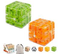 Laberinto 3D Grande, Cubo mágico 2 en 1, Juguete para aliviar el estrés, Entrenamiento Cerebral, Juego Educativo, Regalo para Adultos y Adolescentes (2PCS-B)