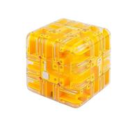 Laberinto 3D Grande, Cubo mágico 2 en 1, Juguete para aliviar el estrés, Entrenamiento Cerebral, Juego Educativo, Regalo para Adultos y Adolescentes (Yellow)