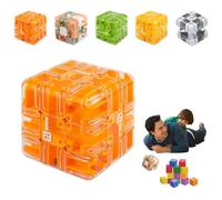 Laberinto 3D Grande - Juguete de ingenio, desafío lógico, Laberinto 3x3, Laberinto de Bolas 3D, Juguete de Entrenamiento Cerebral para la Conciencia Espacial (Naranja)