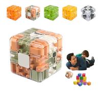 Laberinto 3D Grande - Juguete de ingenio, desafío lógico, Laberinto 3x3, Laberinto de Bolas 3D, Juguete de Entrenamiento Cerebral para la Conciencia Espacial (Verde Naranja)