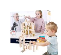 Laberinto de Bolas de Madera,Juego De Bloques De Construcción STEM | Circuito De Carreras De Madera Con 60 Piezas De Bolas | para Aprendizaje STEM de, Niños, Niñas Y Adolescentes