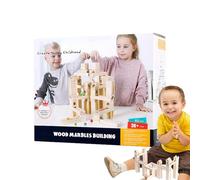 Laberinto De Canica De Madera | Kit de Construcción Juego | Pista De Carreras De Canica De Madera con 60 Cuentas | para Niños, Niños, Niñas Y Adolescentes, Aprendizaje Stem, Favores De