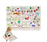 Laberinto de colores y números - Curso lúdico de madera para el aprendizaje temprano, Laberinto de bolas juego de aprendizaje de colores, para aula salón de niños y niñas de edad preescolar