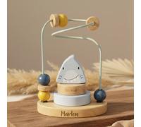 Laberinto de cuentas de madera Trixie Sr. Tiburón – personalizable – Sin personalización