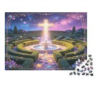 Laberinto de Jardín Brillante Puzzle de 1000 Piezas Cartón para Adultos Escena Nocturna de Ensueño Relajación Decoración Familiar Regalo 70x50cm/1000pcs