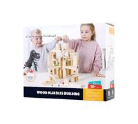 Laberinto de mármol de madera, Carrera de mármol de madera,Juego de construcción de 60 piezas | Regalos de aprendizaje de varilla de carreras de laberinto de mármol de madera divertidos creativos