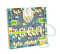 Laberinto Magnético De Aparcamiento con Alfabeto - Construcción De Madera De Treinta por Veintinueve por Un Punto De Centímetros, Juguete Educativo con De Alfabeto, Actividad