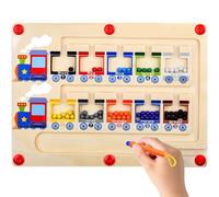 Laberinto Magnético de Colores y Números, Magnético Laberinto Montessori Juguete, Juegos de Contar y Combinar, Juegos Educativos Niños como Regalo a Partir de 3 Años - Trenes