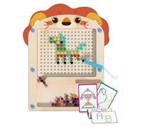 Laberinto Magnético De Colores Y Números - Tablero De De Madera con Cuentas | Juego De Conteo Portátil para Niños | Juguete De Viaje para Clasificar Habilidades Motoras Finas P