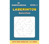 Laberintos para Niños de 3 a 6 Años - Nivel 3: 50 laberintos hexagonales divertidos con soluciones | Estimula la observación y el pensamiento lógico | ... vacaciones y tiempo libre | 6 x 9 pulgadas