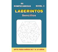 Laberintos Simples - Nivel 3: 50 laberintos hexagonales avanzados con soluciones | Libro de rompecabezas desafiantes para adolescentes y adultos | ... páginas (Colección de Laberintos Desafiantes)