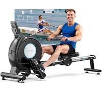 LABGREY Máquina de Remo Magnética para Gimnasio en Casa, Resistencia Silenciosa de 16 Niveles, Capacidad 158 kg, Compatible con App, Monitor LCD, Montaje Fácil, Remo para Entrenamiento Cardio