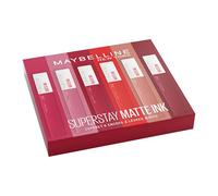 Maybelline New York - Estuche exclusivo de 6 lápices labiales líquidos de larga duración - Superstay Matte Ink - Tonos: Lover (15)/Seductress (65)/Artist (120)/Dancer (118)/Pioneer (20)/Voyager (50)