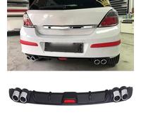 Labio del alerón del difusor Trasero del Parachoques Trasero del Coche para Opel Vauxhall Astra H, ABS, Plata/Negro,All Black