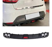 Labio del alerón del difusor Trasero del Parachoques Trasero del Coche para Renault Clio 4, ABS, Plata/Negro,All Black