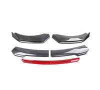 Labio del Parachoques para Jaguar para F-Type Parachoques Delantero Alerón Inferior Difusor De Mentón Divisor Kit De Presa De Aire Parachoques Delantero Labio(Carbon Fiber and Red)