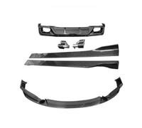 Labio delantero del parachoques del coche de fibra de carbono real 3D + difusor trasero + faldón lateral + alerón + kit de carrocería de escape compatible con BMW X2 F39 2018-2022(Body Kit D)
