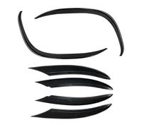 Labio Delantero para Benz Cubierta Clase C W205 S205 C200 C260 2019-2021 Alerón Divisor Parachoques Delantero Rejilla Entrada Aire Tira Luz Antiniebla(6pcs Carbon Look)