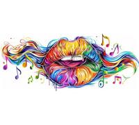 Labio Diamond Painting Grande 40x80cm, 5D Diamond Painting Adultos MúSica, DIY Manualidades Adultos Kit Punto de Cruz, Cuadro Diamantes de Imitación Kit Bordado, Decoracion Hogar Regalo Q-2970