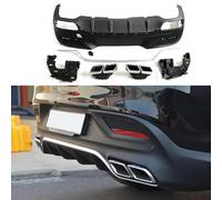 Labio Difusor de Parachoques Trasero para Mercedes Benz GLE Coupe X292 2015-2019, Kit de Carrocería, Divisor de Parachoques, Alerón Trasero,Silver-Black