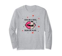 Labios Beso Humor Oscuro Amor Chica Gótico Manga Larga