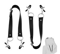 Labios Clítoris con Correas Retractoras Ajustable + Pezones Pinzas con Plumas,Vaginal Pinzas Pecho Juguetes Sexuales SM Pezón Bondage Erótico para Fetiche Tortura Sexual Mujeres Parejas