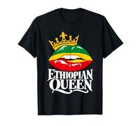 Labios de Color de la Bandera coronada de la Reina etíope Camiseta