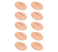 Labios de ejercicios de tatuaje de silicona, buena simulación, multifuncional, fácil de colorear, boca abierta, 10 unidades para ejercicios de tatuaje de labios (color piel oscura12)
