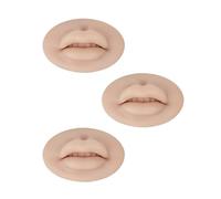 Labios de práctica de tatuaje, labios falsos de silicona suave, tatuaje de piel, maquillaje cosmético, labios de silicona 3D, color amarillo
