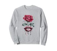 Labios de rosas rojas por goteo de flores alternativas para mujeres y niñas Sudadera